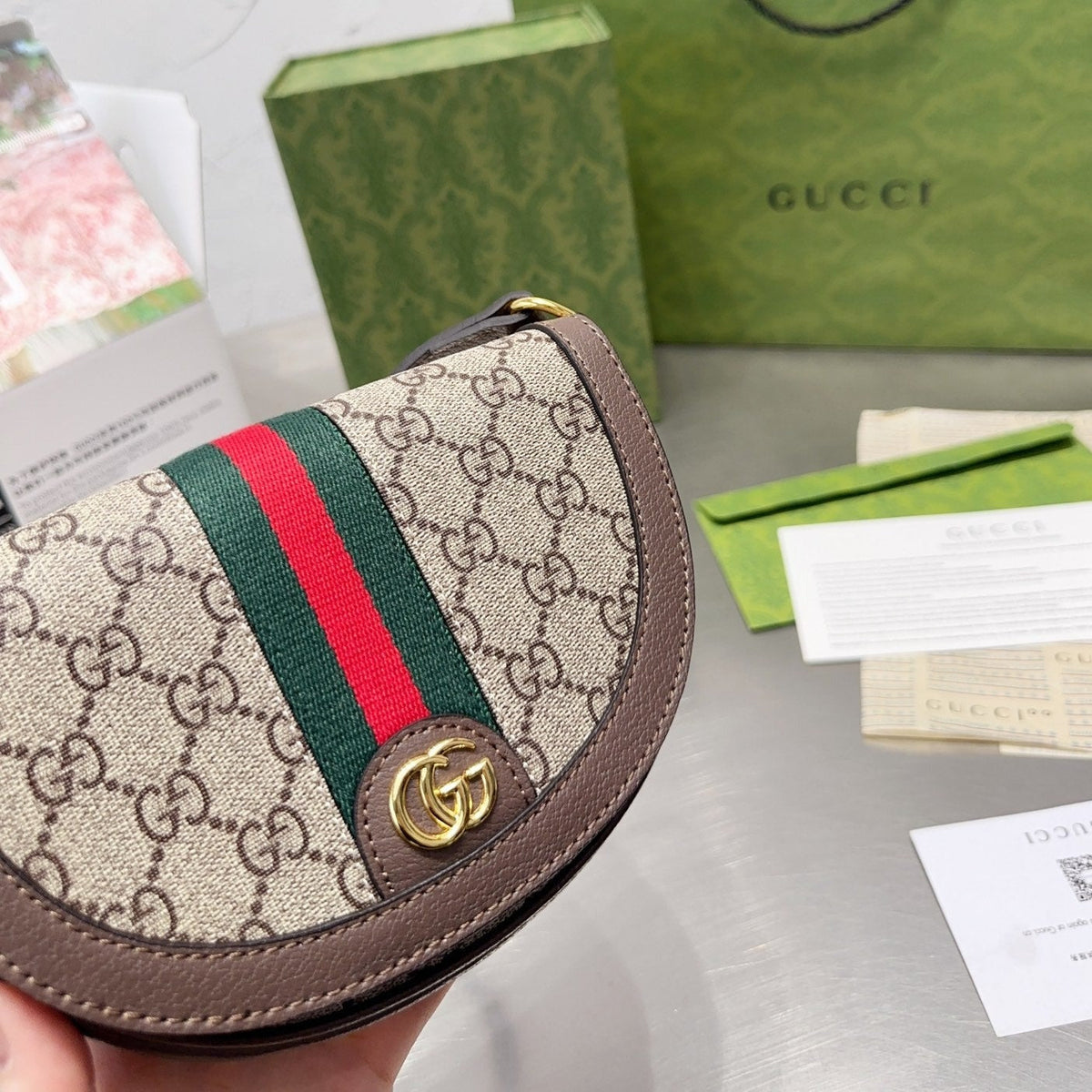 GG Ophid Horseshoe Bag