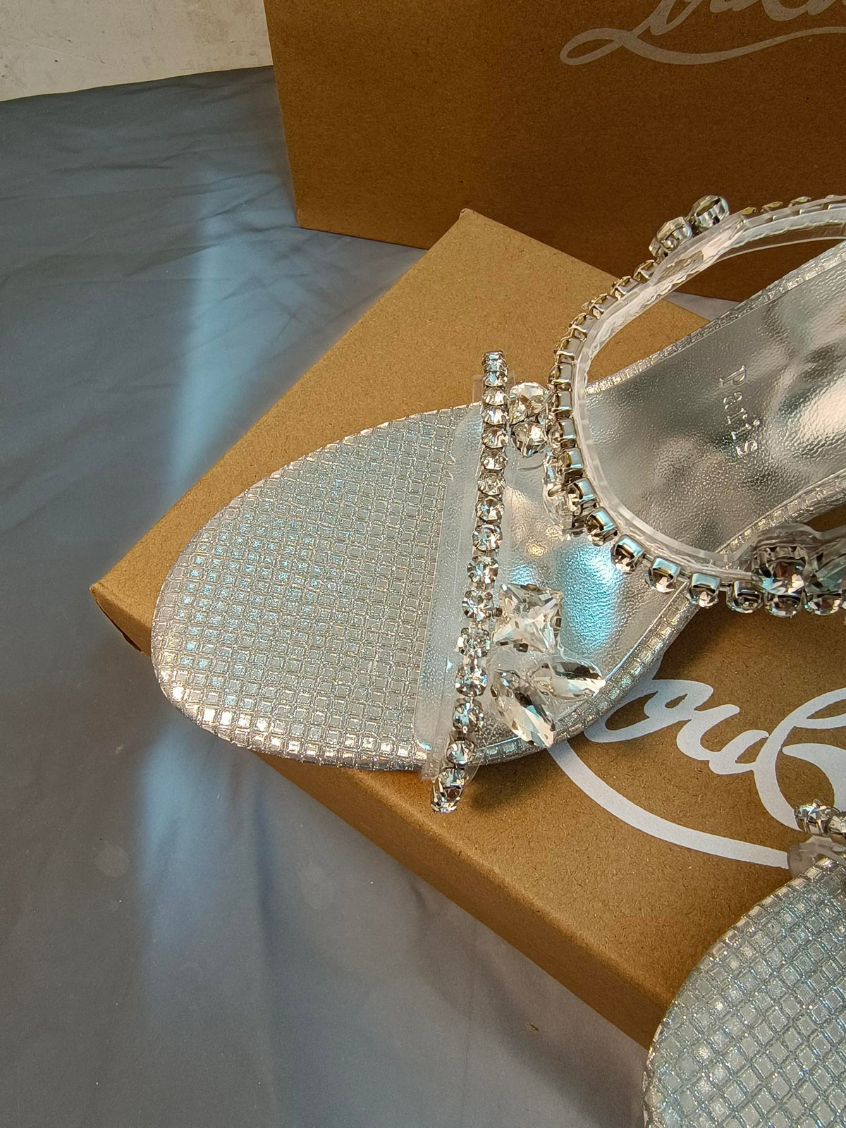 CL rhinestone sandals/high heels