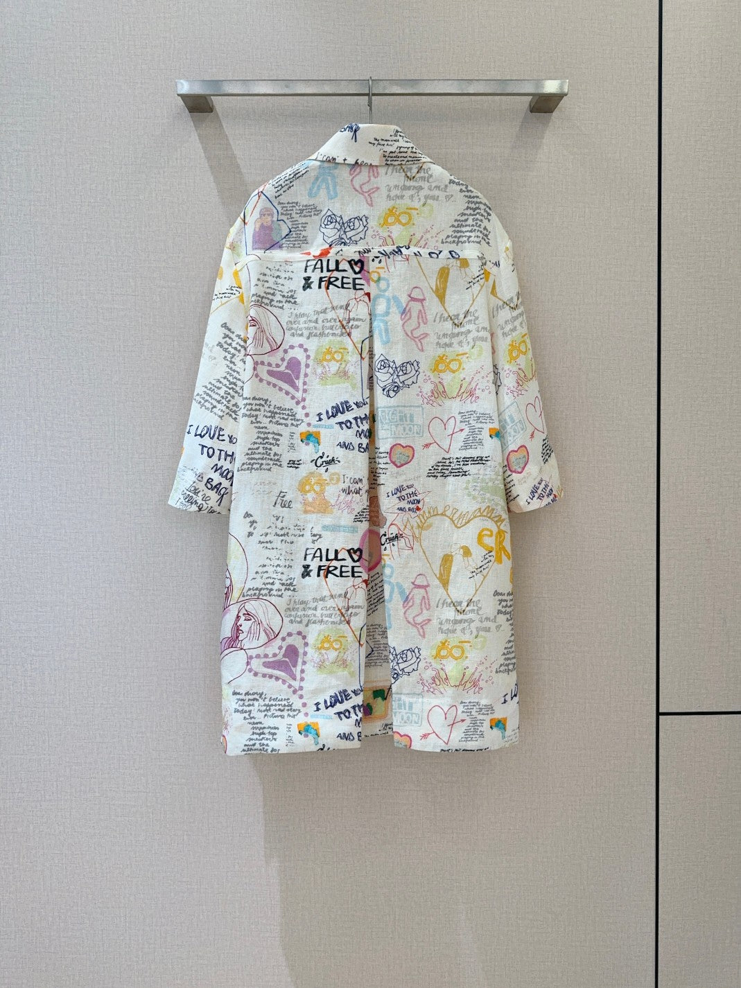 ZIMMERM* Graffiti lapel sleeve straight skirt