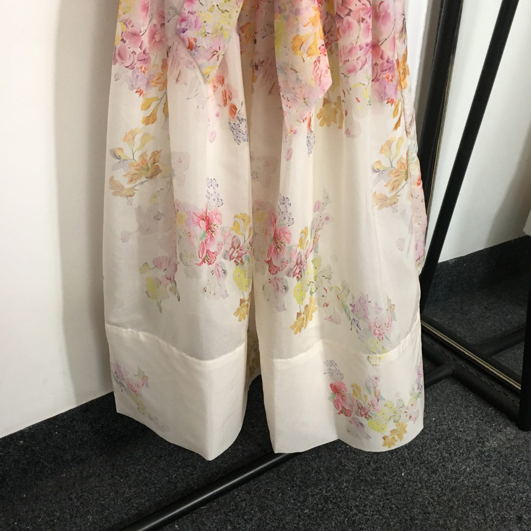 ZIMMERM*Pastoral style flower tie waist suspender dress