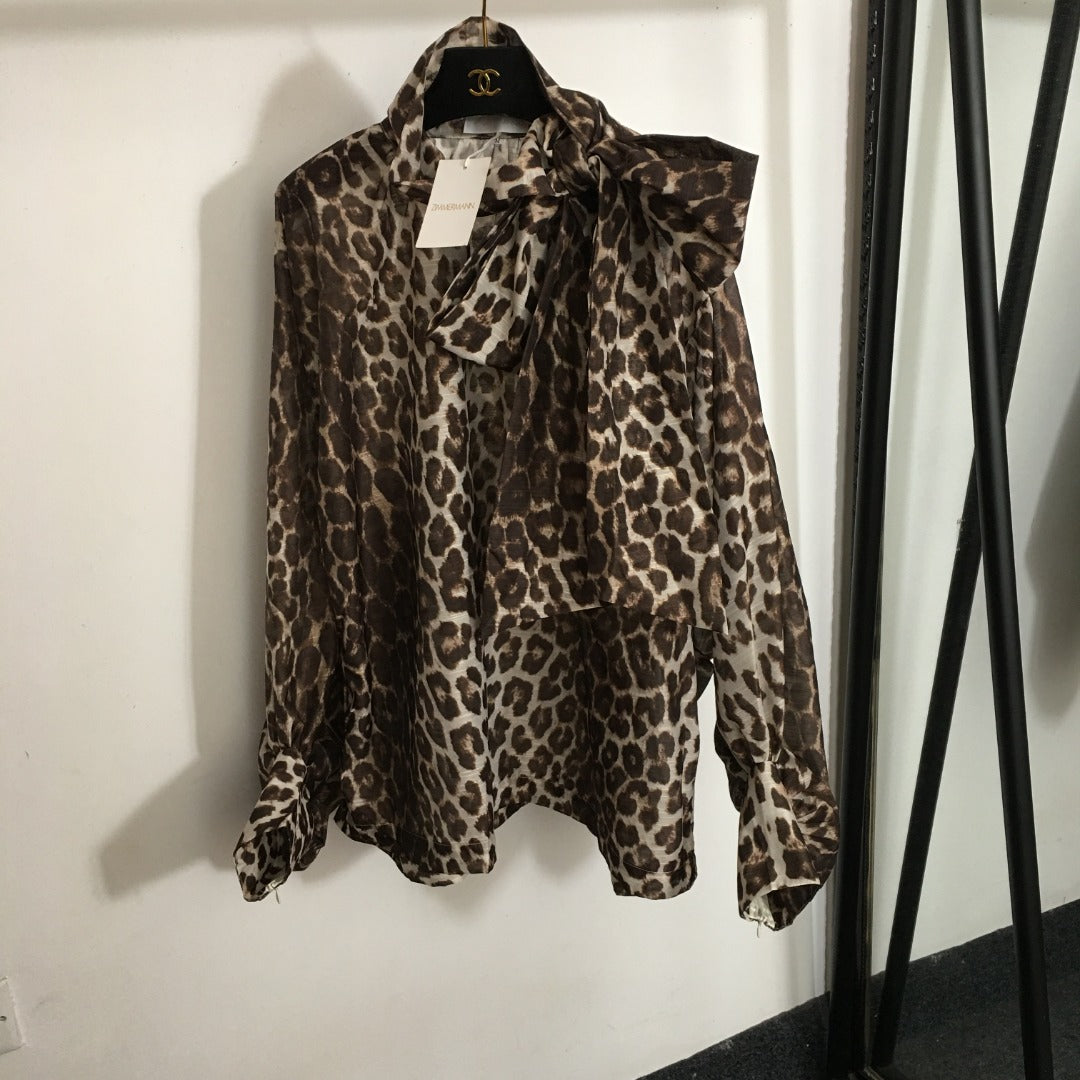 ZIMMERM* Pussy-bow print shirt