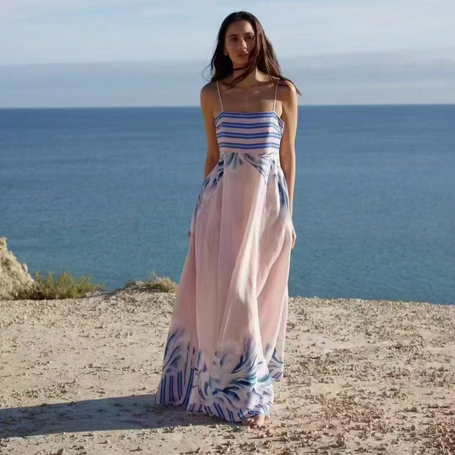ZIM* Stripe Print Slip Dress