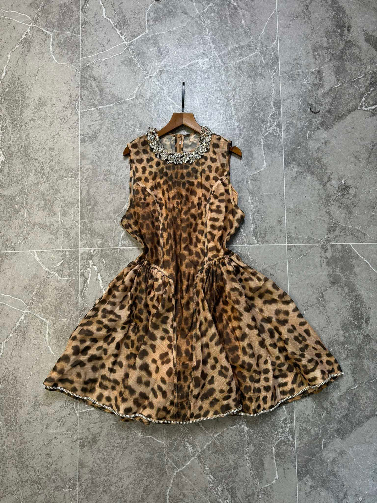 ZIM* Sleeveless Leopard Print Waist Dress