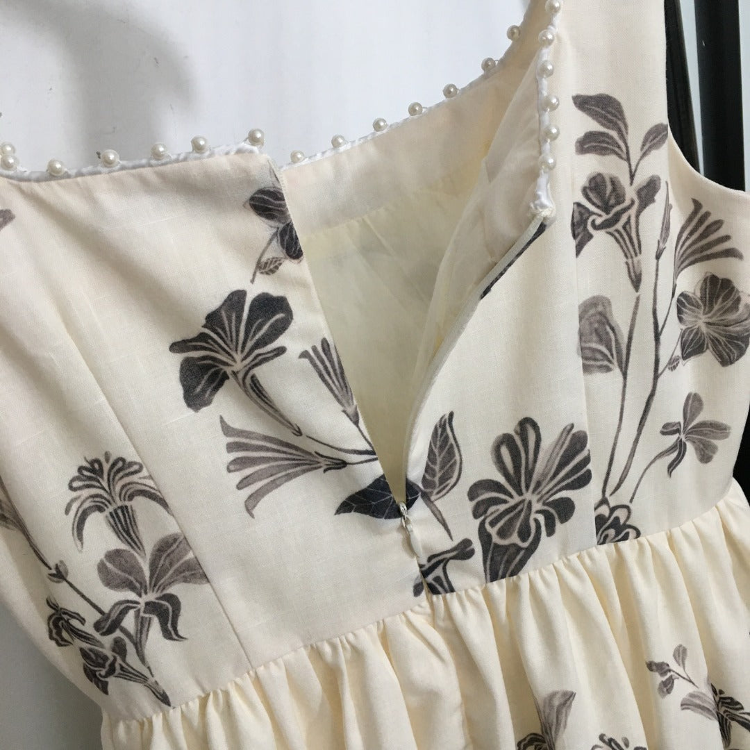 ZIM* Pearl Neck Waist Sling Dress
