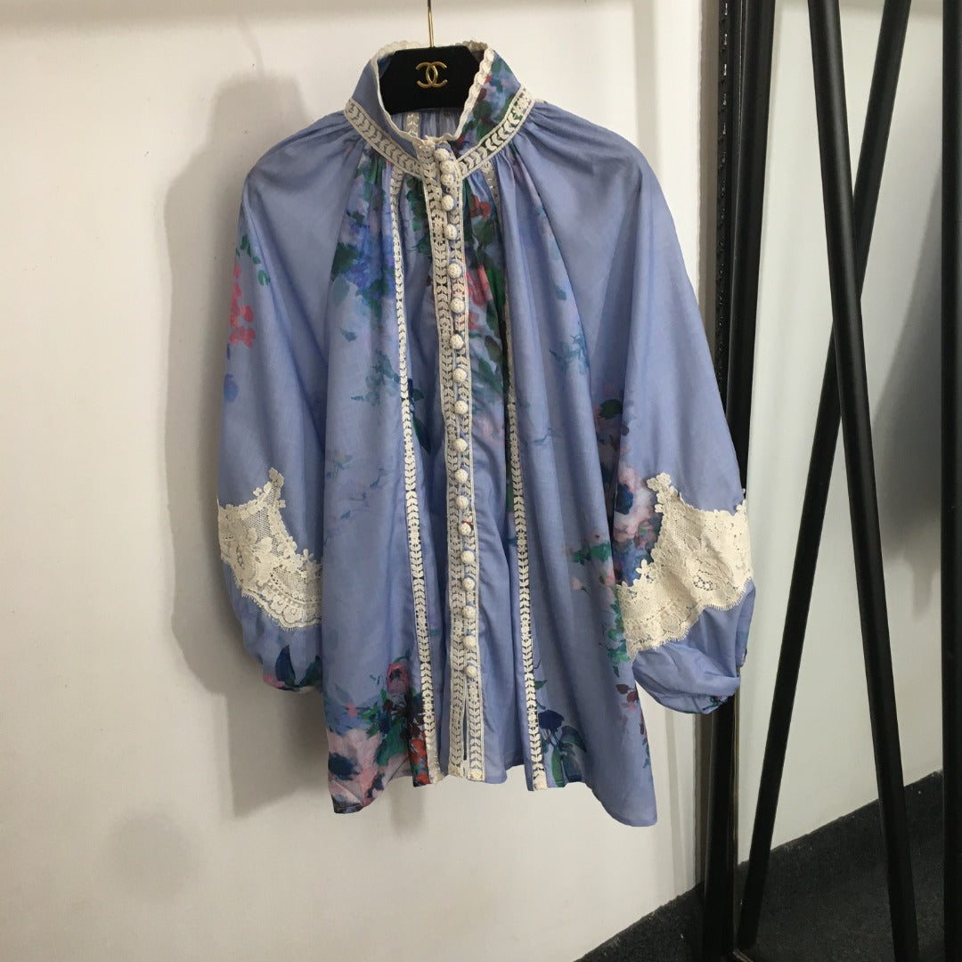 ZIM* Lace Panel Long Sleeve Shirt + Shorts Dress