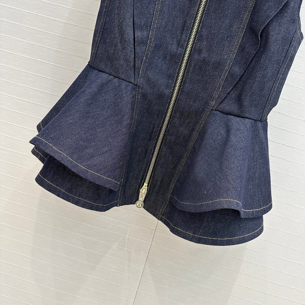 Louis Vuitton Ruffled Denim Vest Jacket