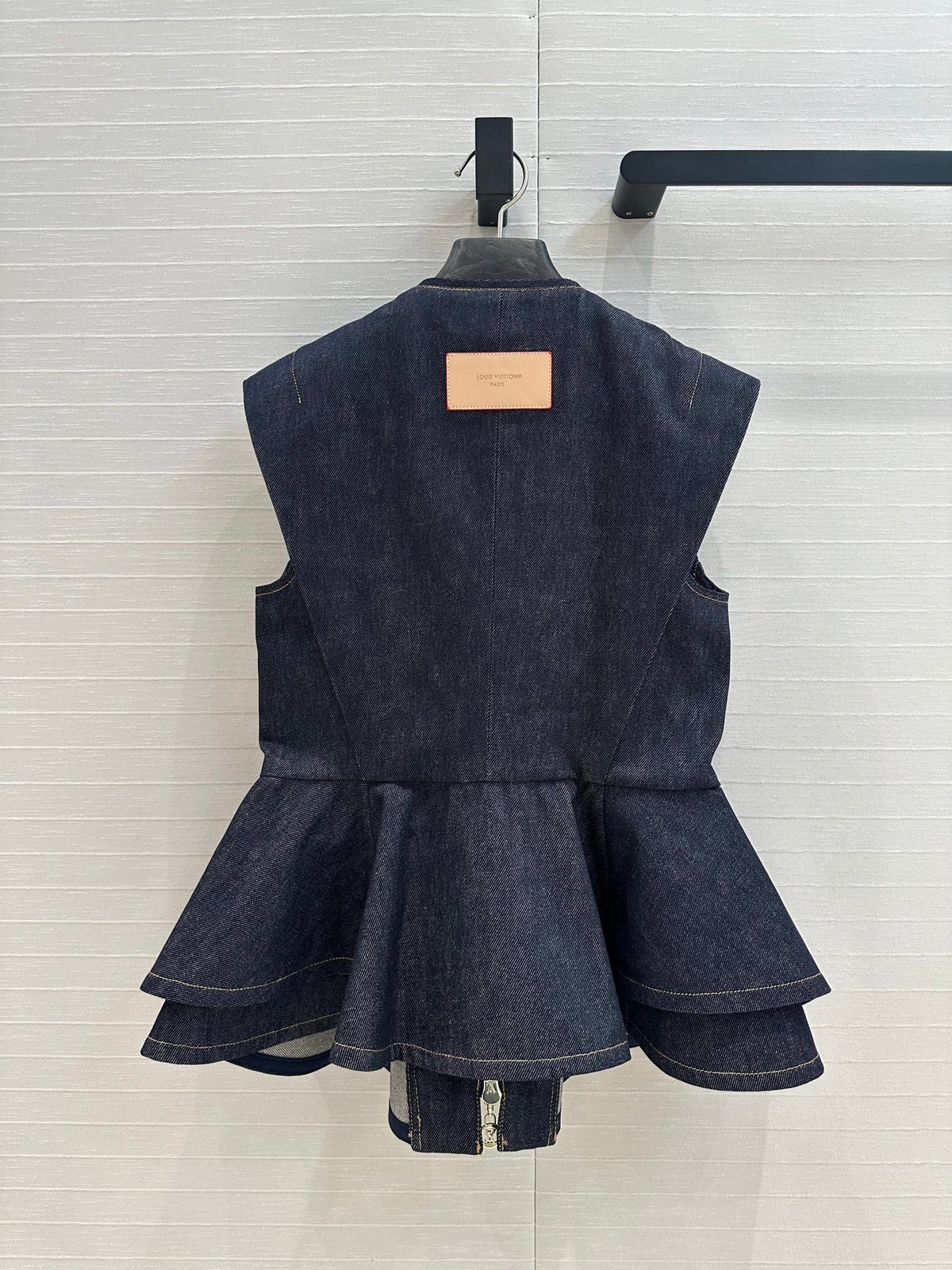 Louis Vuitton Ruffled Denim Vest Jacket