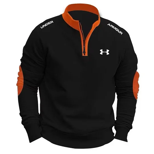 Men's Stand Collar Half Zip Fleece Sweatshirt