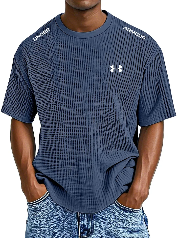 Men's Casual Waffle Crew Neck T-Shirt