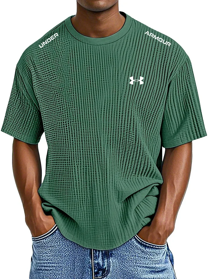 Men's Casual Waffle Crew Neck T-Shirt