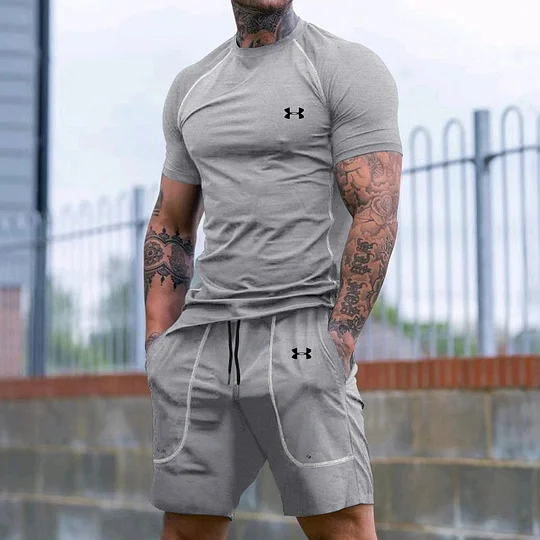 Sports casual breathable loose T-shirt shorts 2-piece set