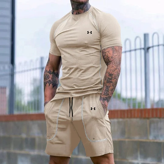 Sports casual breathable loose T-shirt shorts 2-piece set