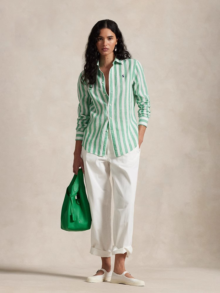 POLO long sleeve embroidered striped shirt