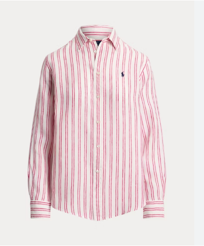 POLO long sleeve embroidered striped shirt