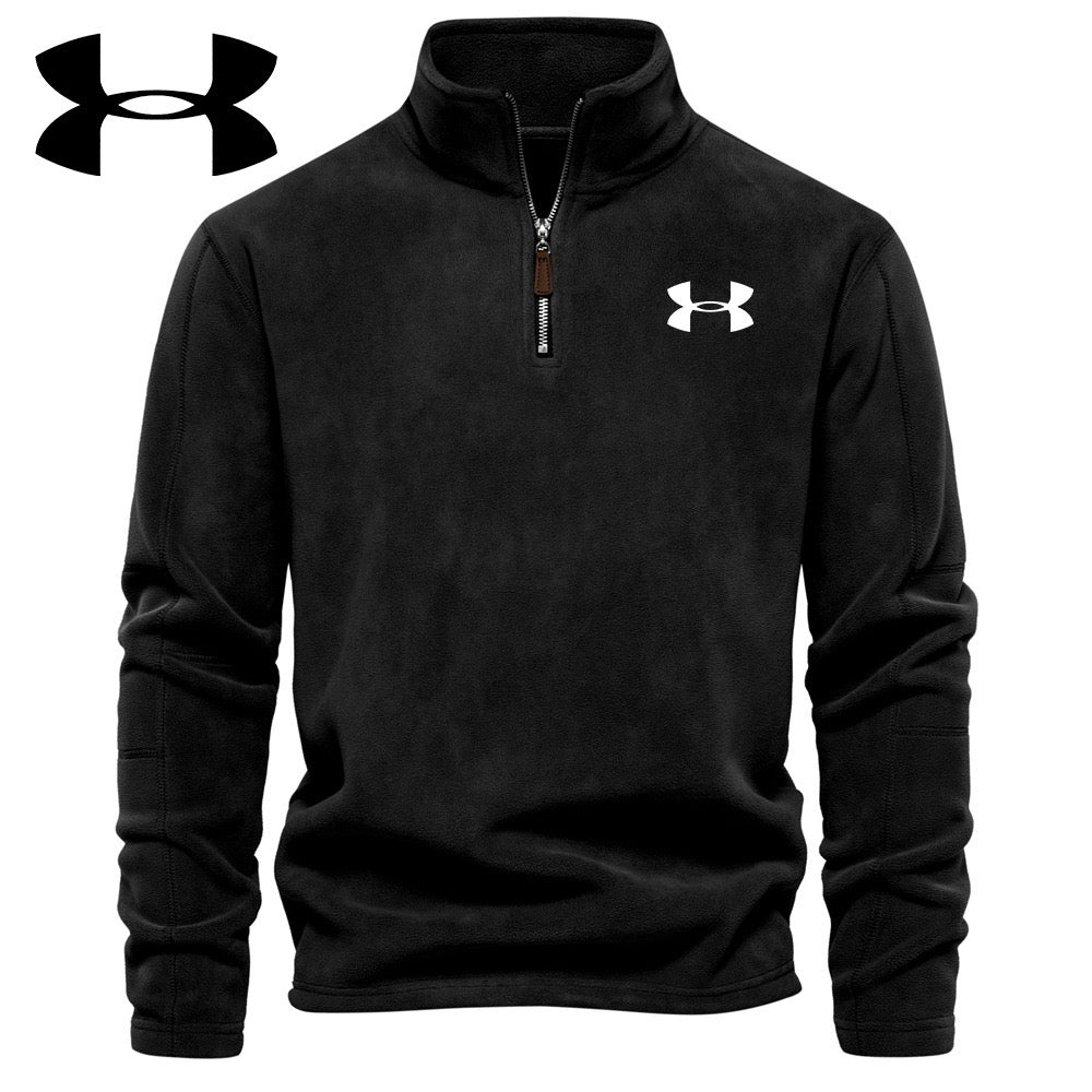 Men's stand-up collar zip-up fleece top