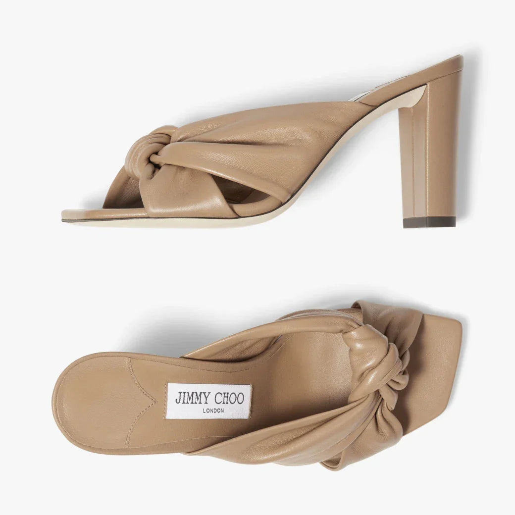 JC** 1: 1 VIP  Biscuit Nappa Leather Mules
