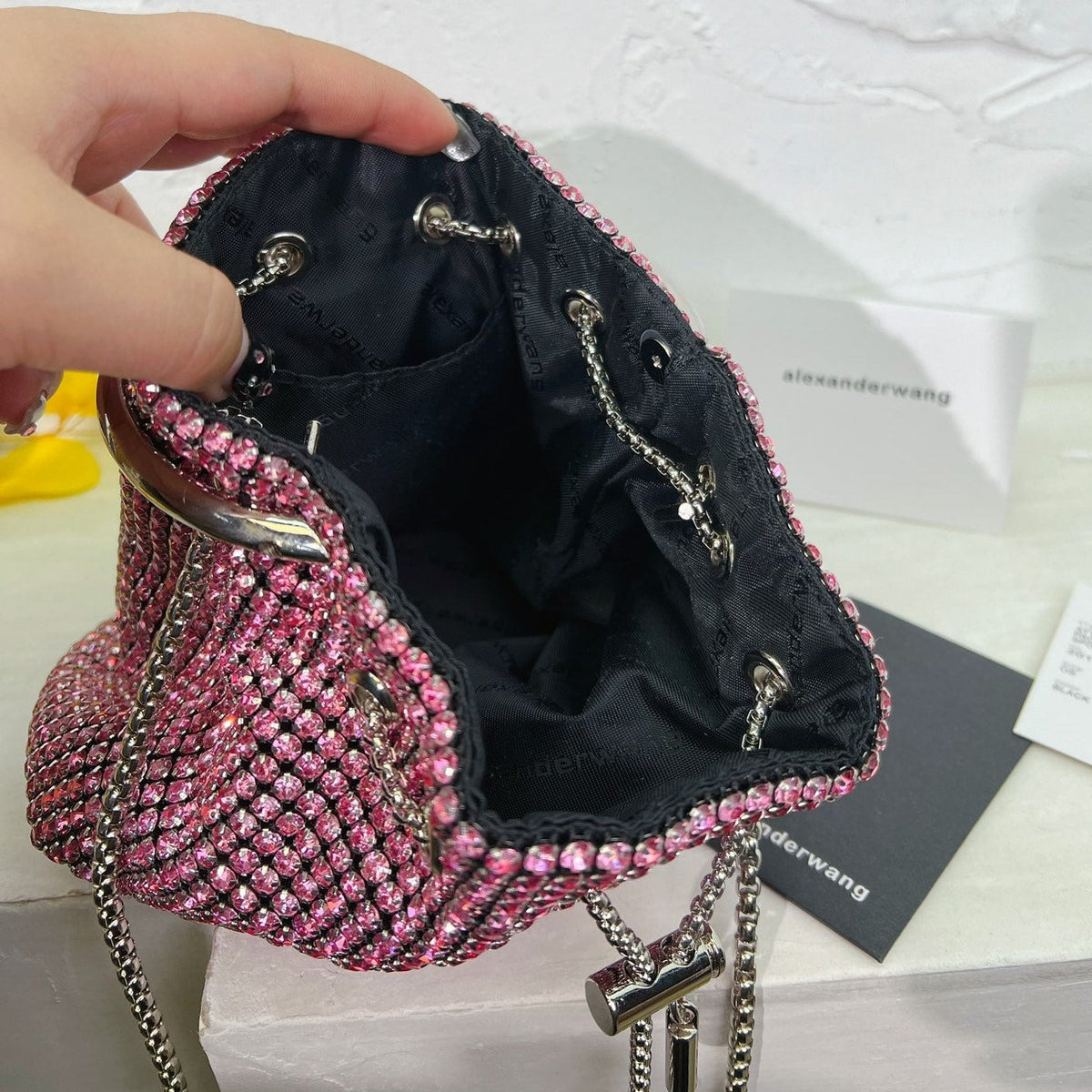 **Wang new full diamond bucket bag