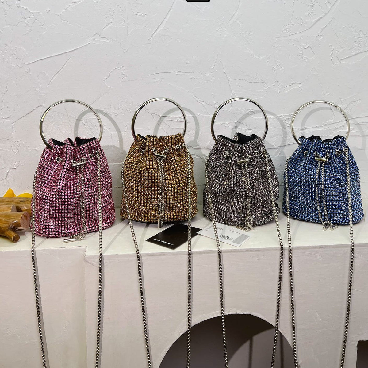 **Wang new full diamond bucket bag