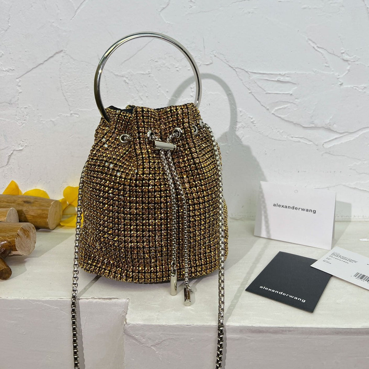 **Wang new full diamond bucket bag